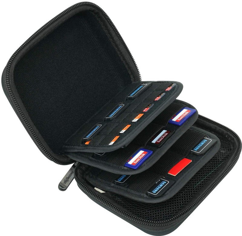 ButterFox Large Capacity 33 Slots Storage Case Holder for SD Memory Cards, Switch Game Cartridges, PS Vita Game Plus 12 Micro SD Card Holders, Pouch for Card Reader - Image 2